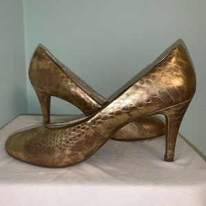 Gold tone heels